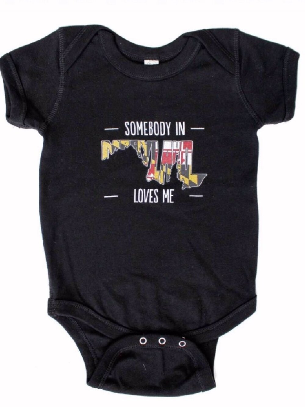 Somebody In Maryland Loves Me Black Baby Romper One-Piece Jumper Bodysuit NEW